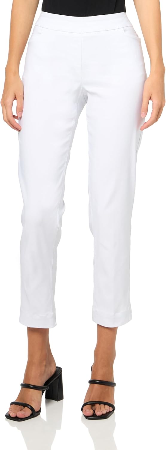 SLIM-SATION Women's Plus Size Pull-on Ankle Pant with Real Front and Back Pockets