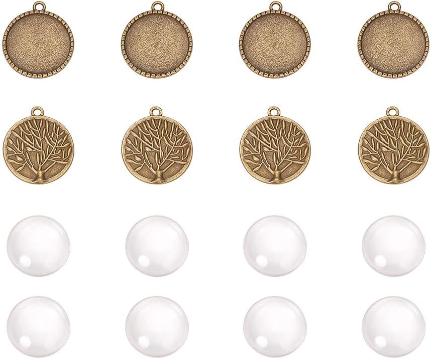 Tree of Life Pendant Kit, 10 Sets, Antique Bronze, 32x28mm
