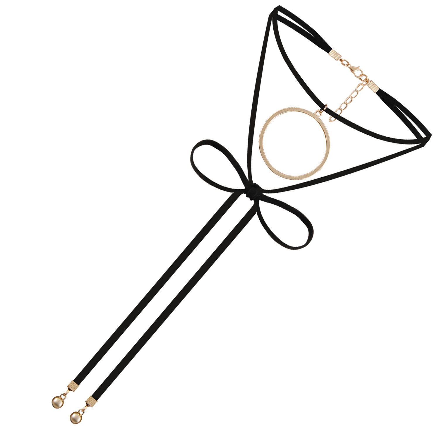 Flongo Collana Girocollo in Velluto per Donna,Stile a Scelta