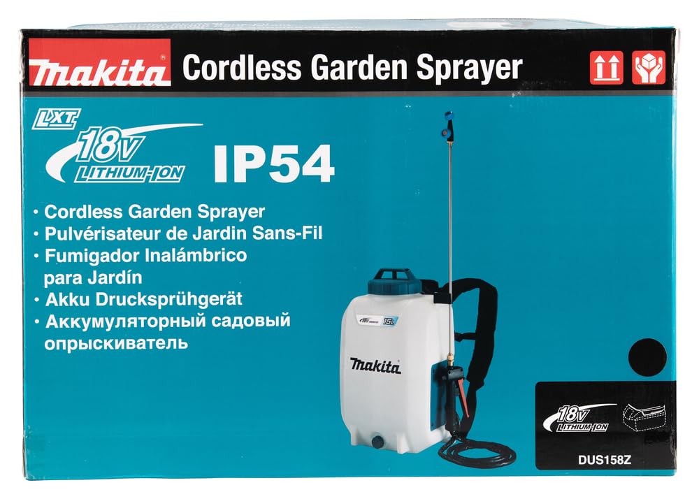 MAKITA DUS158Z 18V Li-Ion LXT Mochila Jardín Pulverizador – Baterías y Cargador no incluidos