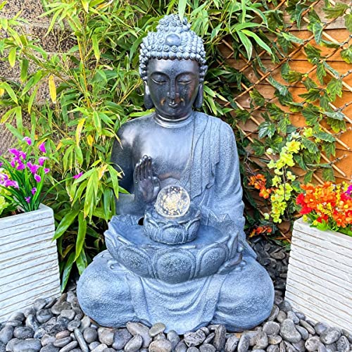 Image of Tranquility Gautama Mains Powered Water Feature,Waterfall, Water Fountain, Garden Decoration, Garden Feature