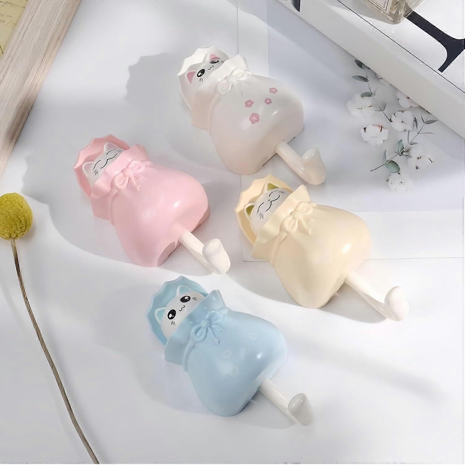 JOYHAPPST Cute Wall Hooks-Cat Key Hook, Room Wall Decoration Hooks, Creative Adhesive Coat