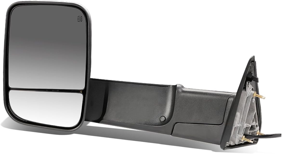DNA Motoring TWM-013-T888-BK-SM Pair of Black Powered Heated Towing Side Mirrors w/Turn Signal and Puddle Light Compatible With 09-16 Ram 1500/10-16 Ram 2500 3500 4500 5500