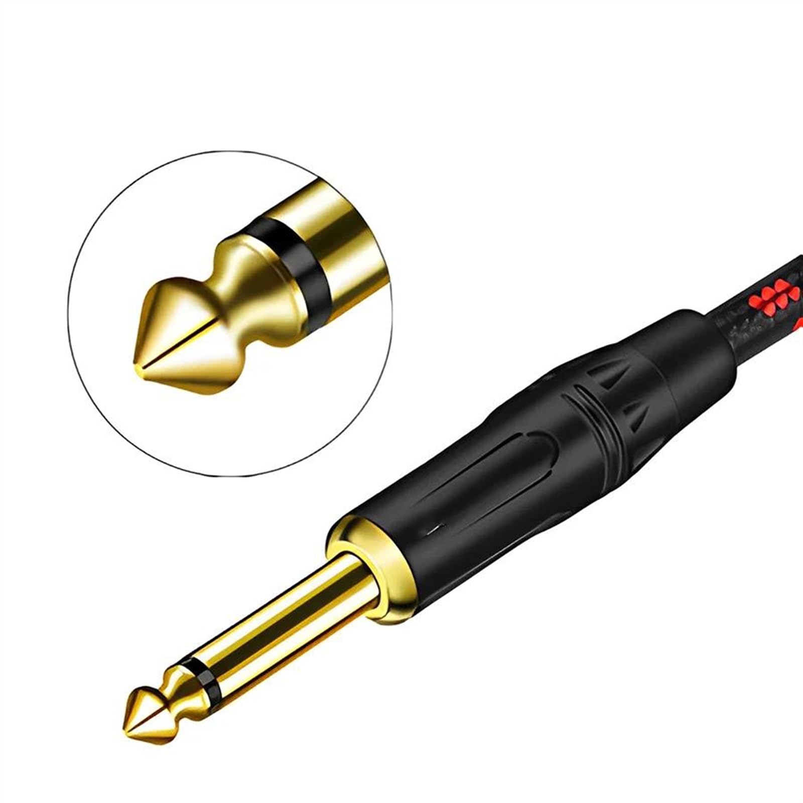 Cavo Audio Er Chitarra Cavo mono jack da 6,35 mm placcato in oro da maschio a maschio, cavo per chitarra per strumenti intrecciato in cotone (Color : 2, Size : 10m)