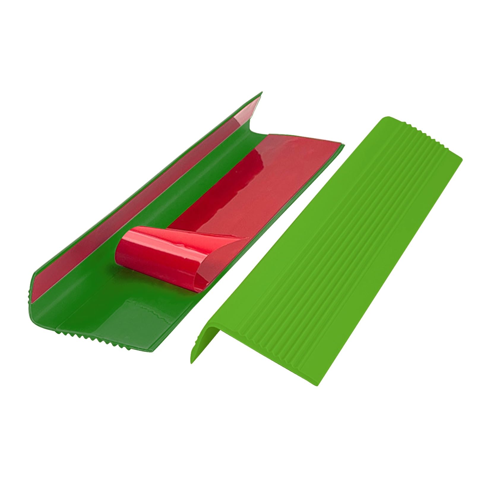 Selbstklebend PVC Kunststoff Treppen-Kantenschutz, Treppenkantenprofil Selbstklebend PVC Kunststoff Antirutsch-Profil Winkelprofil, Gute Flexibilität, Einfache Montage, Rutschfeste Treppenkante(Green,