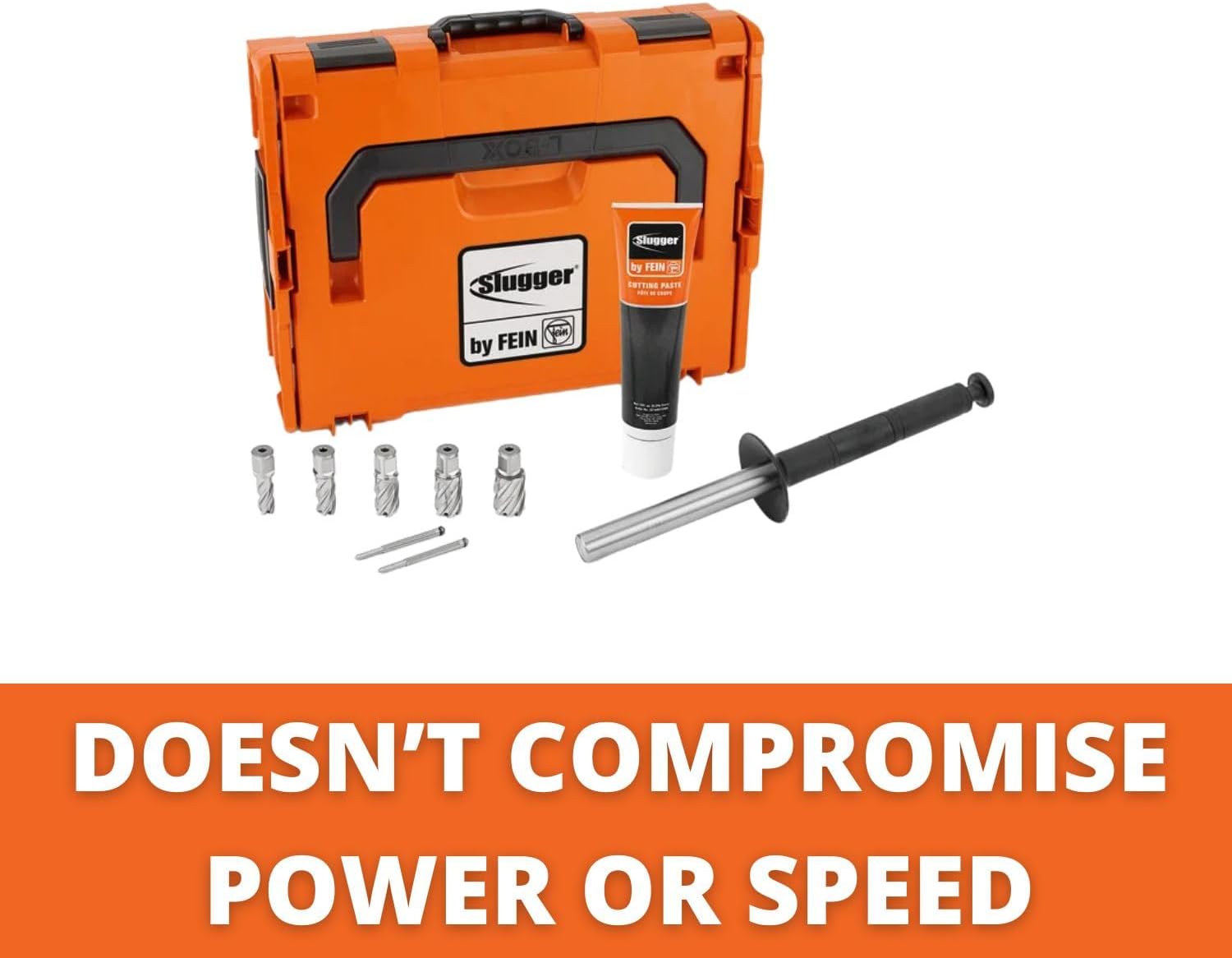 Fein JMC Magforce 90 Structural Steel HSS Cutter Set - Magnetic Base Drill with Brushless Motor for Work in Hard-to-Reach Areas, 1,100W, 1-3/8" HSS Cutter Max. Diameter - 72732366090