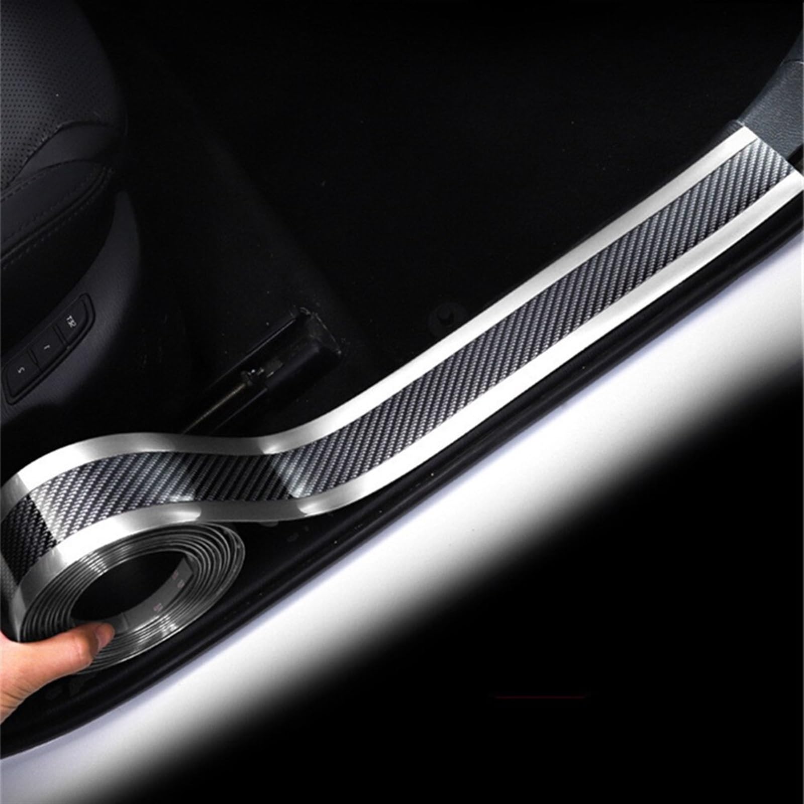 Striscia protettiva per paraurti Adesivi per auto Antigraffio Protezione soglia porta Striscia di gomma Pellicola paraurti Styling(1M-03)