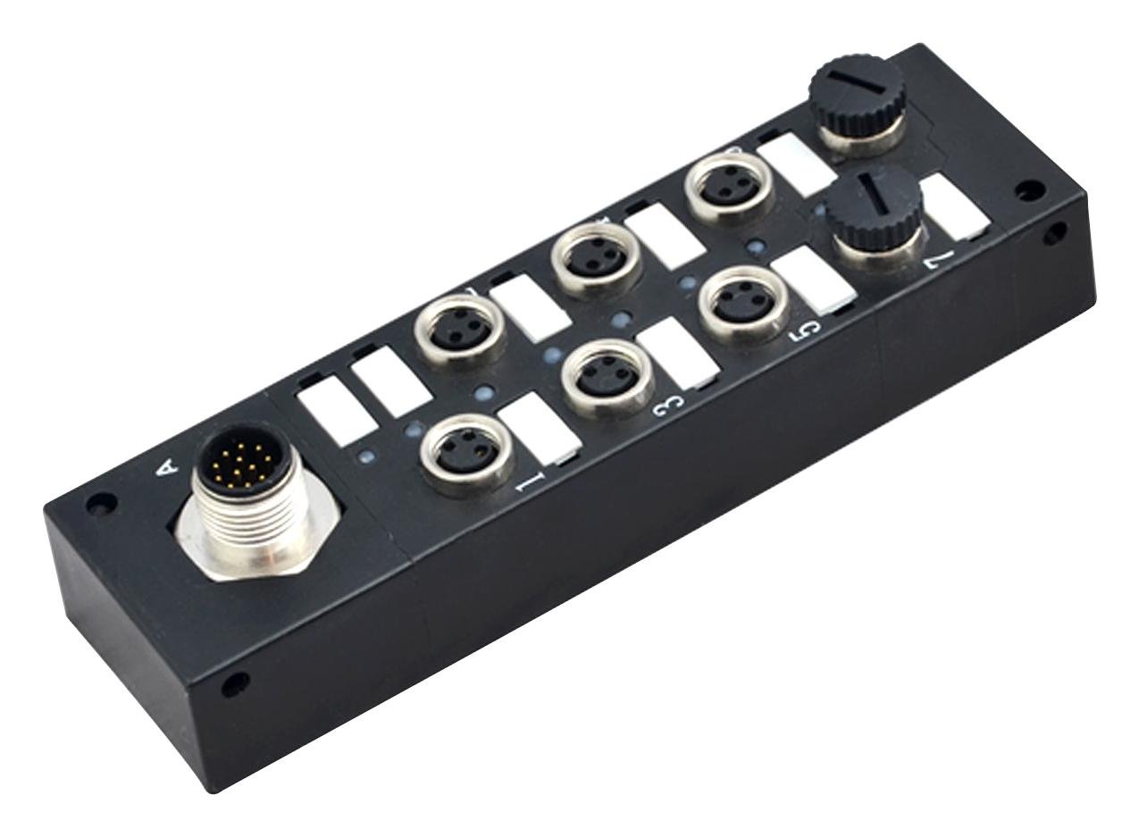 BULGIN BOX1M1212MA08M803F Sensor Distribution Box, 8 Ports, Buccaneer M