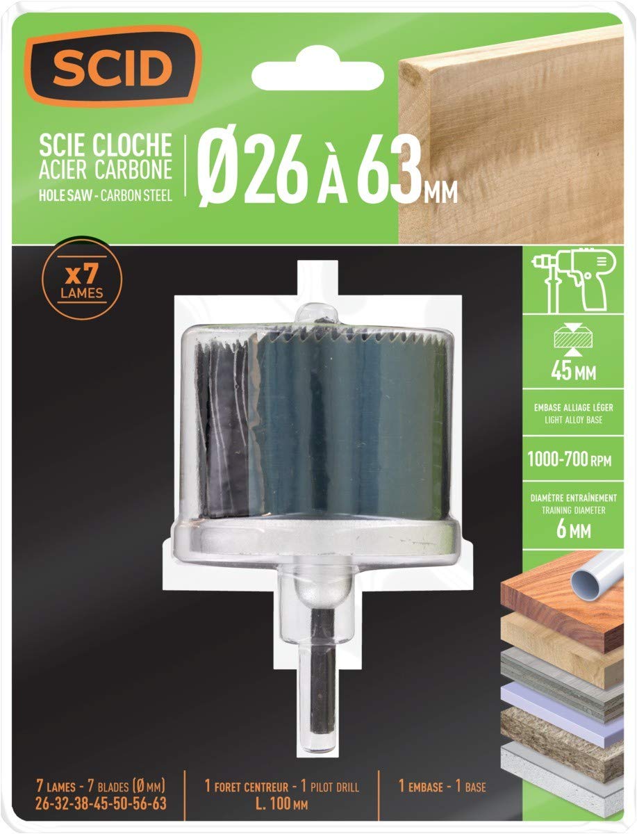 Image secondaire de Scie cloche multilames acier SCID - Profondeur 25 mm - 7 lames