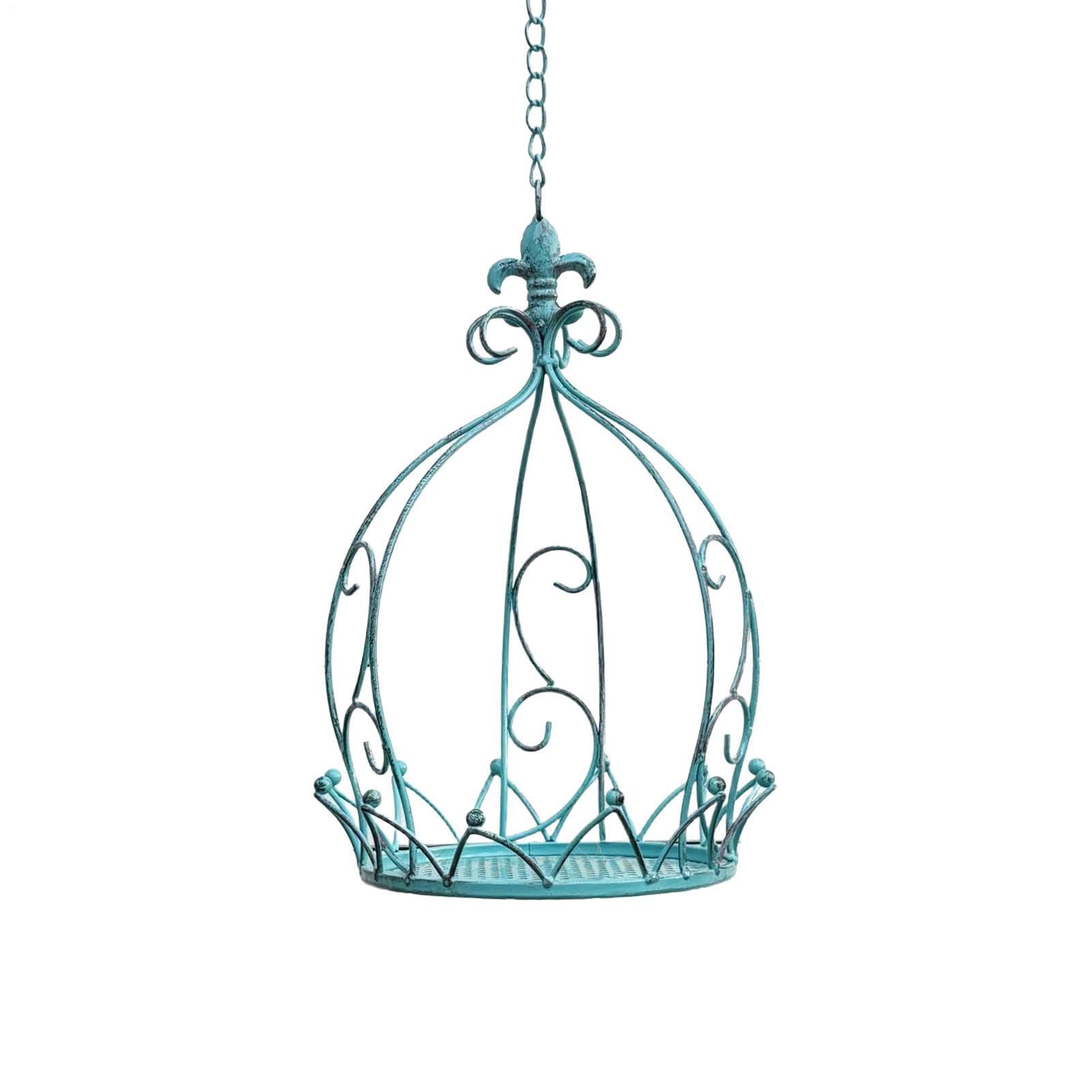 Suspension pour d'intérieur avec chaîne et panier décoratif en métal