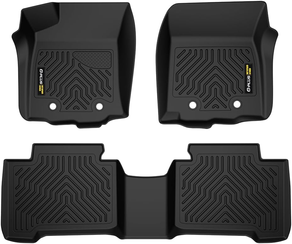 TPE Floor Mats Cargo Liners 3PCS, Compatible with Toyota Tacoma Double Cab 2016-2023, Floor Liners Interior Accessories All Weather Full Cover Protection
