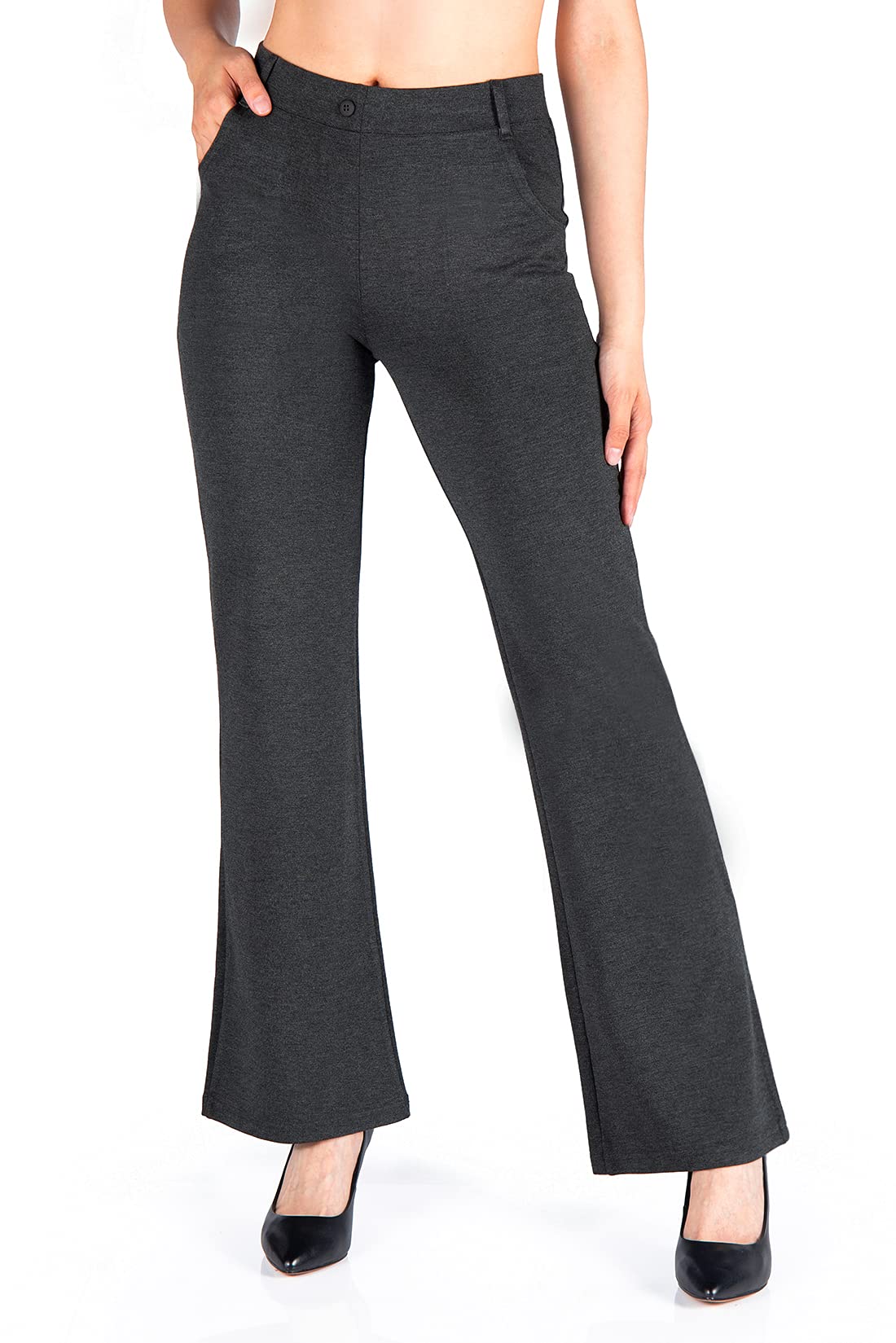 Yogipace,Belt Loops,Women's Petite/Regular/Tall Flare Yoga Dress Pants