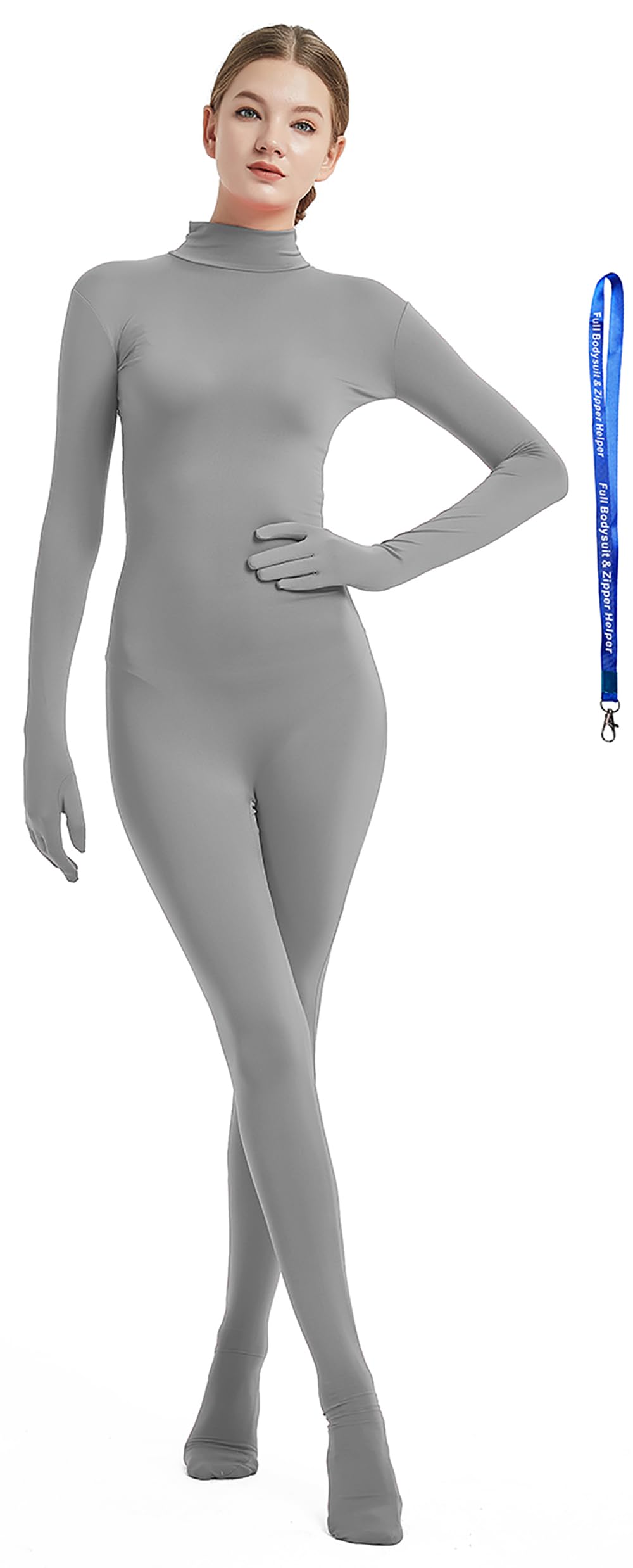 Include Zipper Helper Womens Costume Without Hood Spandex Zentai Unitard Body Suit