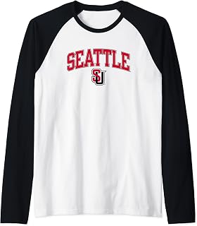 Seattle Redhawks Arch Over Logo Officially Licensed Raglan Baseball Tee