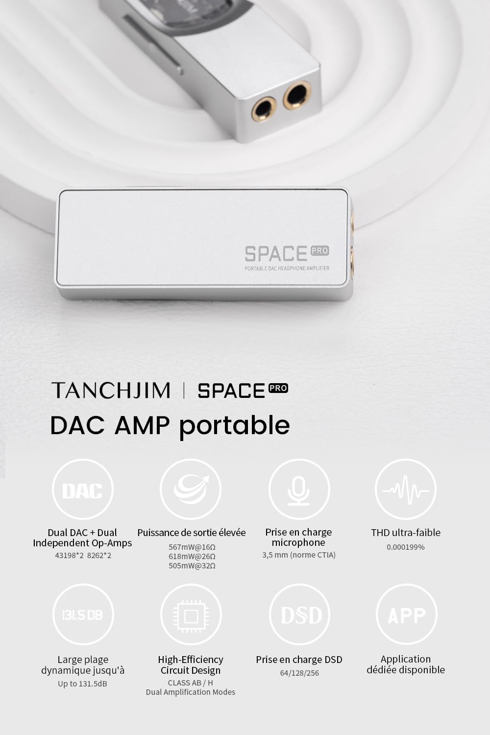 TANCHJIM Space Pro Amplis Casques Portable AMP USB HiFi DAC Audio Gaming