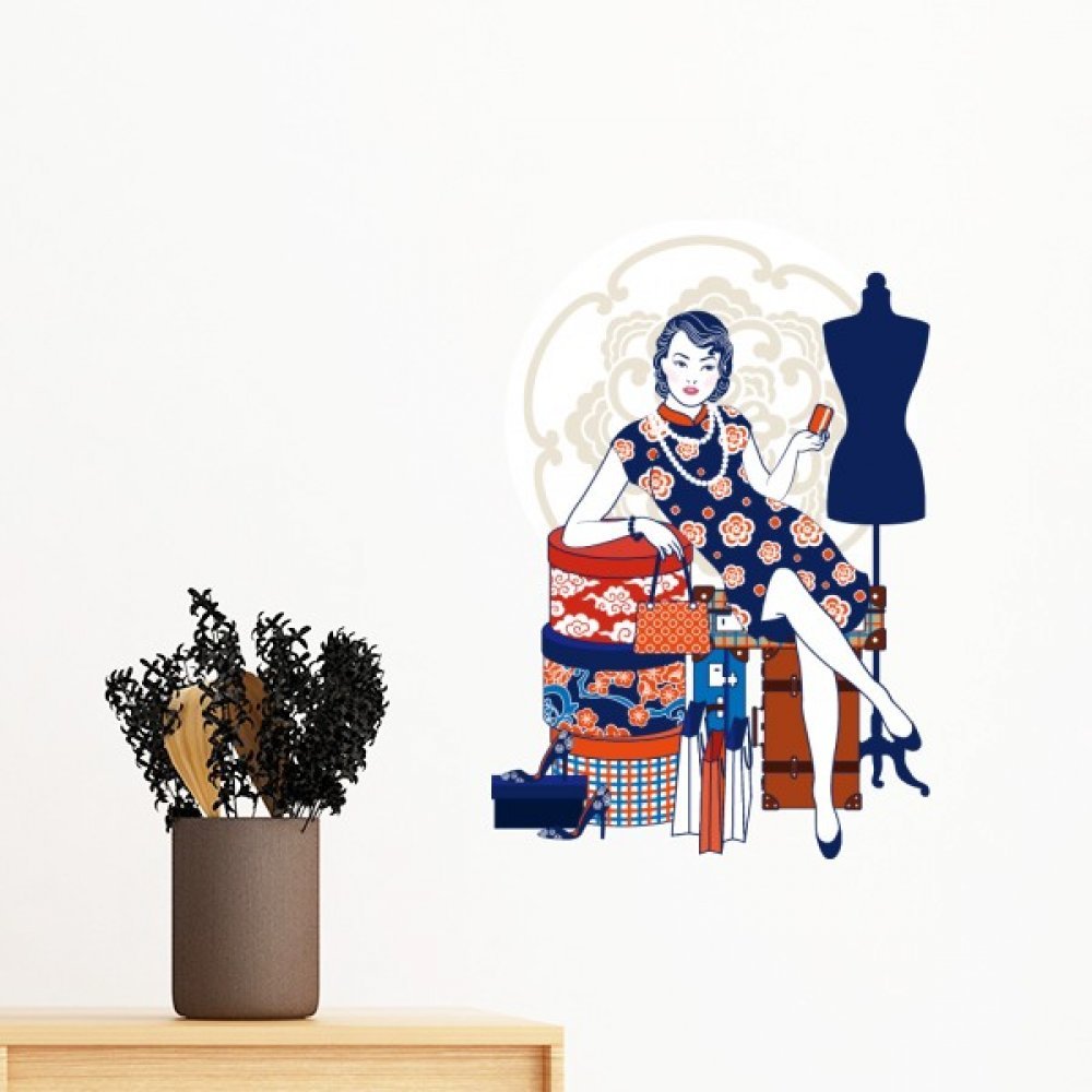 Sticker mural amovible grand format 100cm deco papier peint blanc DIY