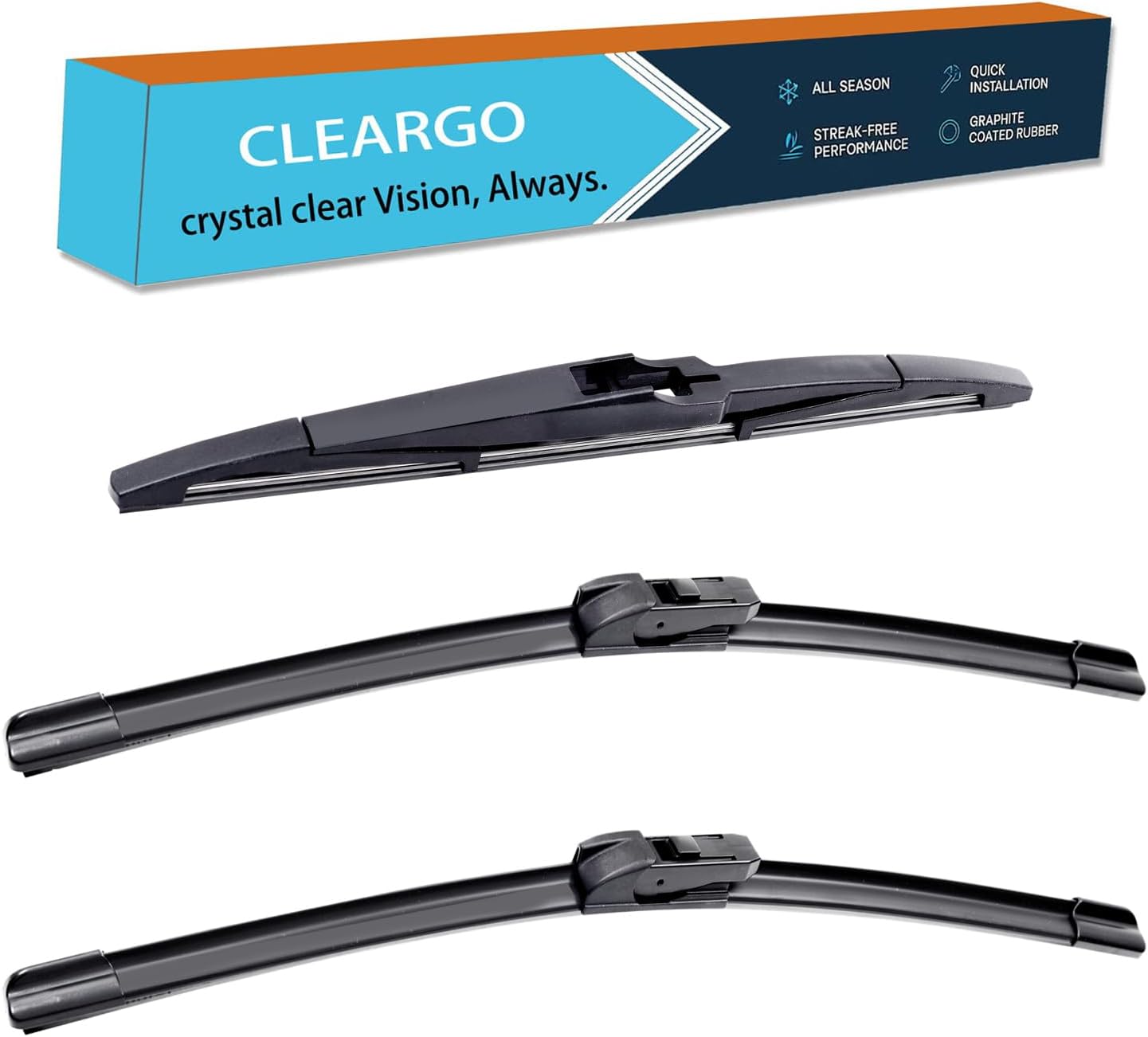 2024-2025 Chevy Trax için Silecek Bıçakları Seti - Ön ve Arka Cam Silecek Kiti (26” + 16” + 11”), Orijinal ekipmana uygun, tüm hava koşullarına uygun lastik bıçaklar