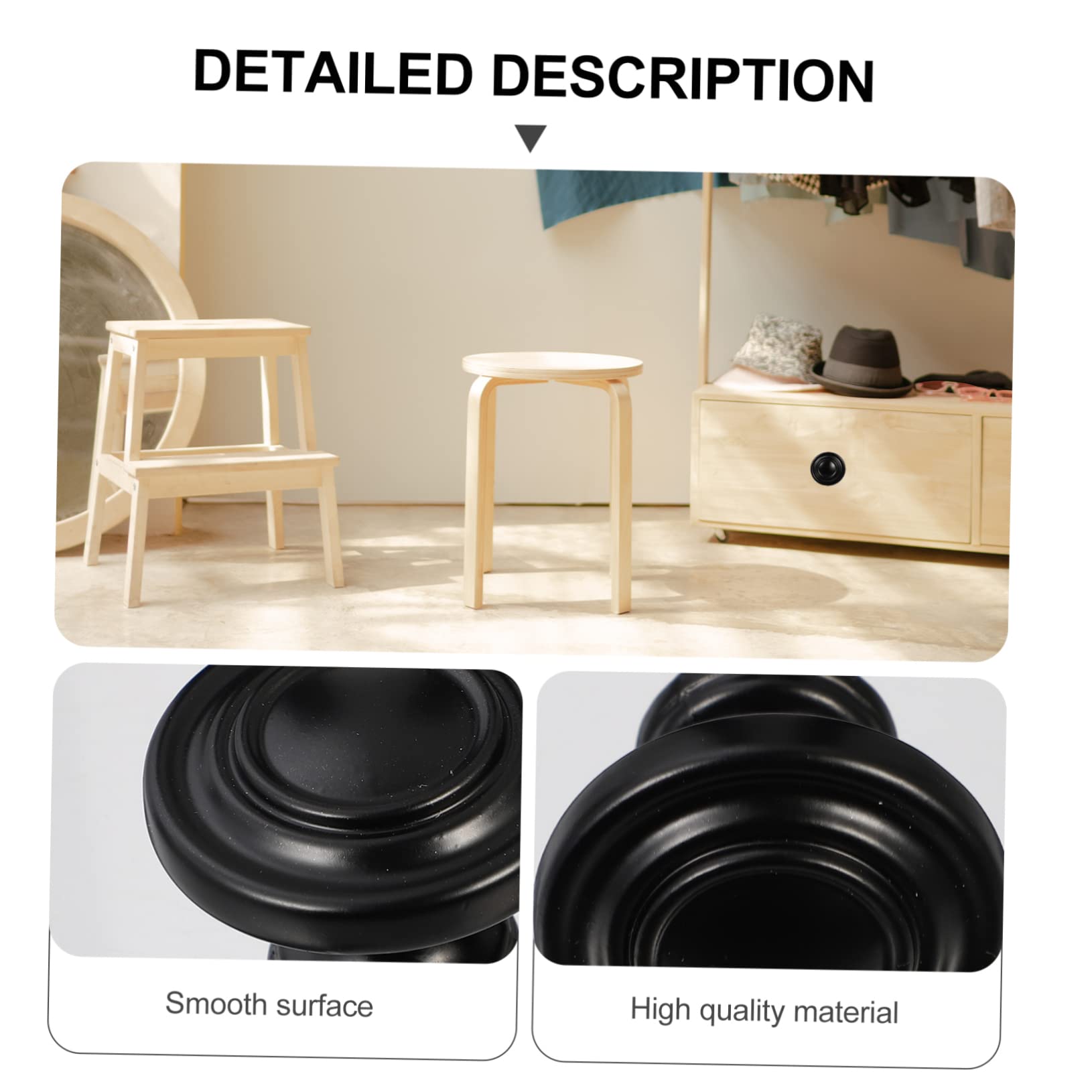 Pomelli Rotondi Neri in Lega di Zinco per Porte e Cassetti 12 Pezzi | Finitura Stile Nordico, Lavorazione Accurata, Design Essenziale e Unico, per Mobili e Armadi