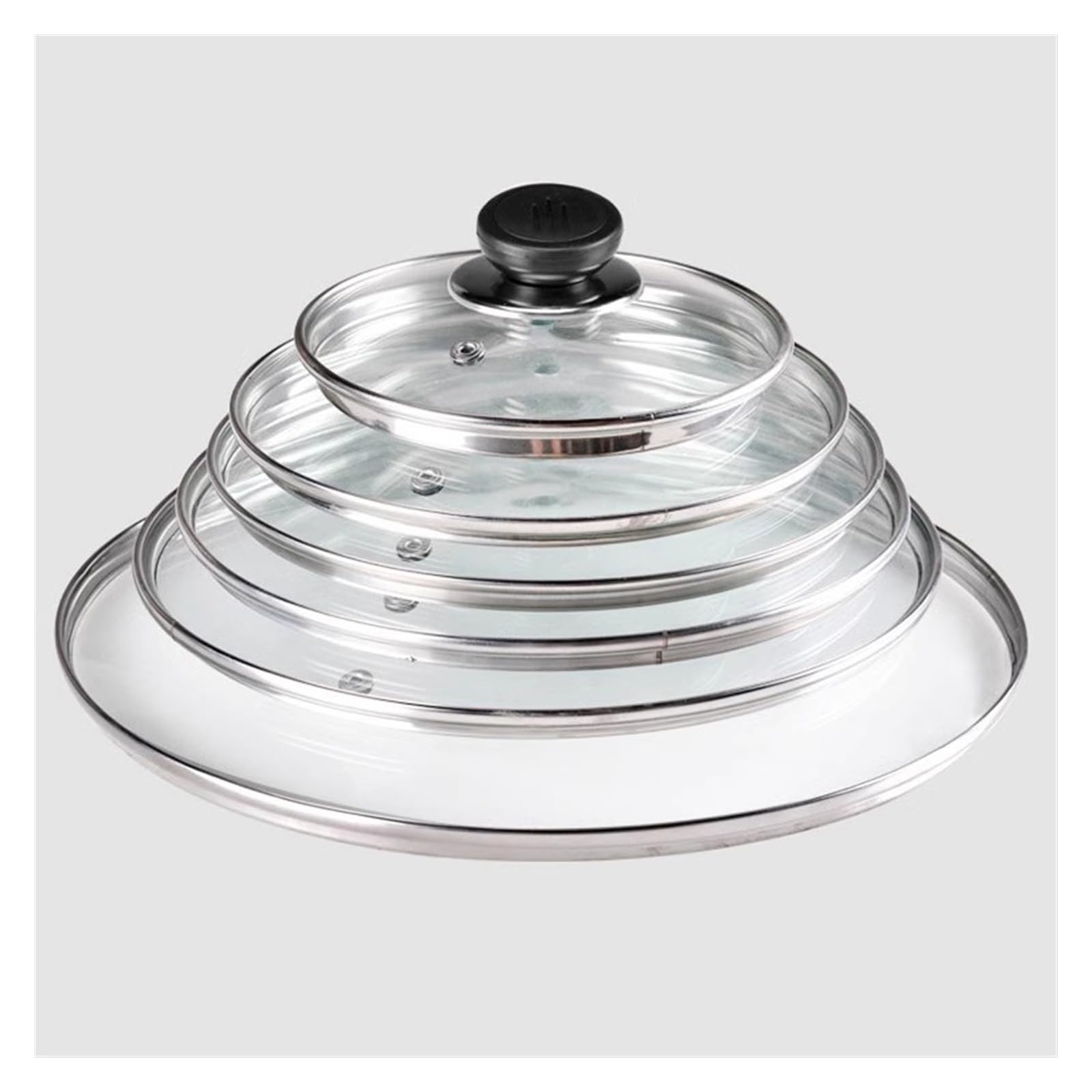 Tapas para ollas Tapas para sartenes de Vidrio Templado Bordes de Acero Inoxidable 9 tamaños Diferentes Manijas Suaves al Tacto Adecuadas para ollas y sartenes Ventilacio,One Color 26