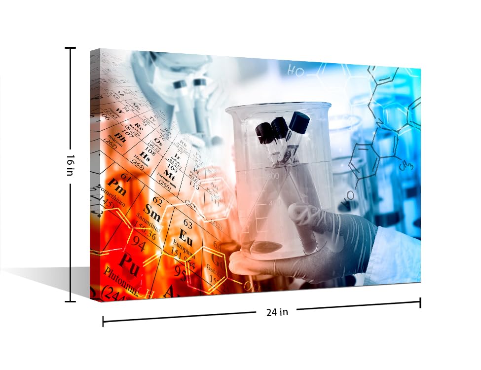 Image of Chemical Equations Laboratory Research Concept Canvas Wall Art Clinical Laboratory Wall Art for Living Room 1 Panels Wall Pictures Giclee Print Gallery Packaging Artwork Ready to Hang (16 inchWx24 inchH)