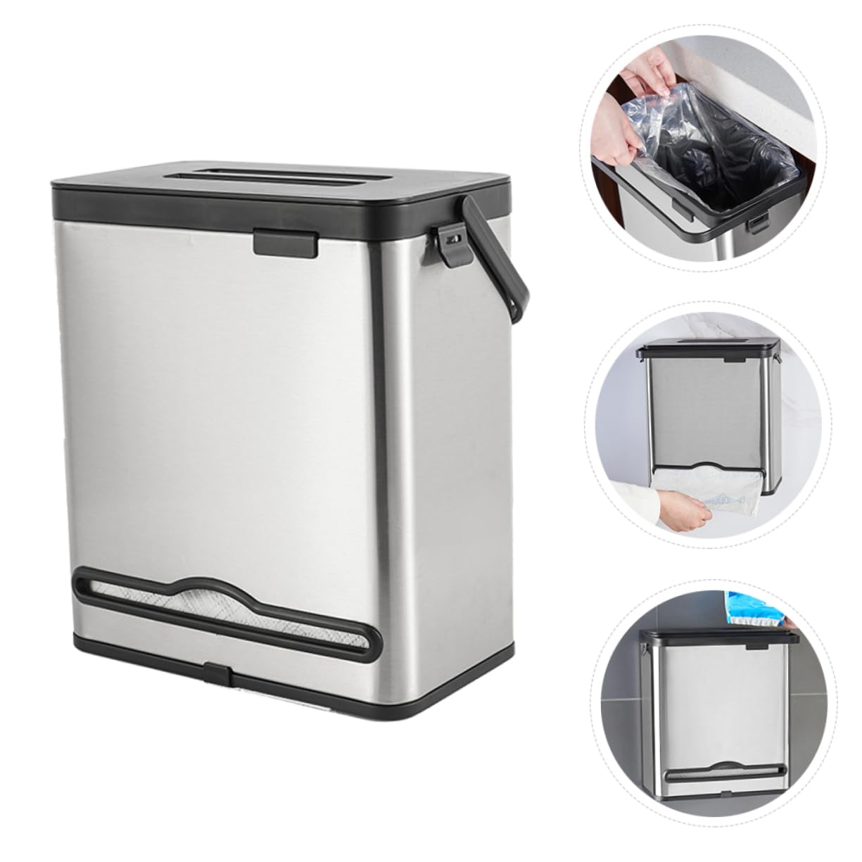 MAGICLULU Strong Load-Bearing Wall Hanging Trash Can Rv Garbage Can Small Hanging Trash Rubbish Container Easy Installation