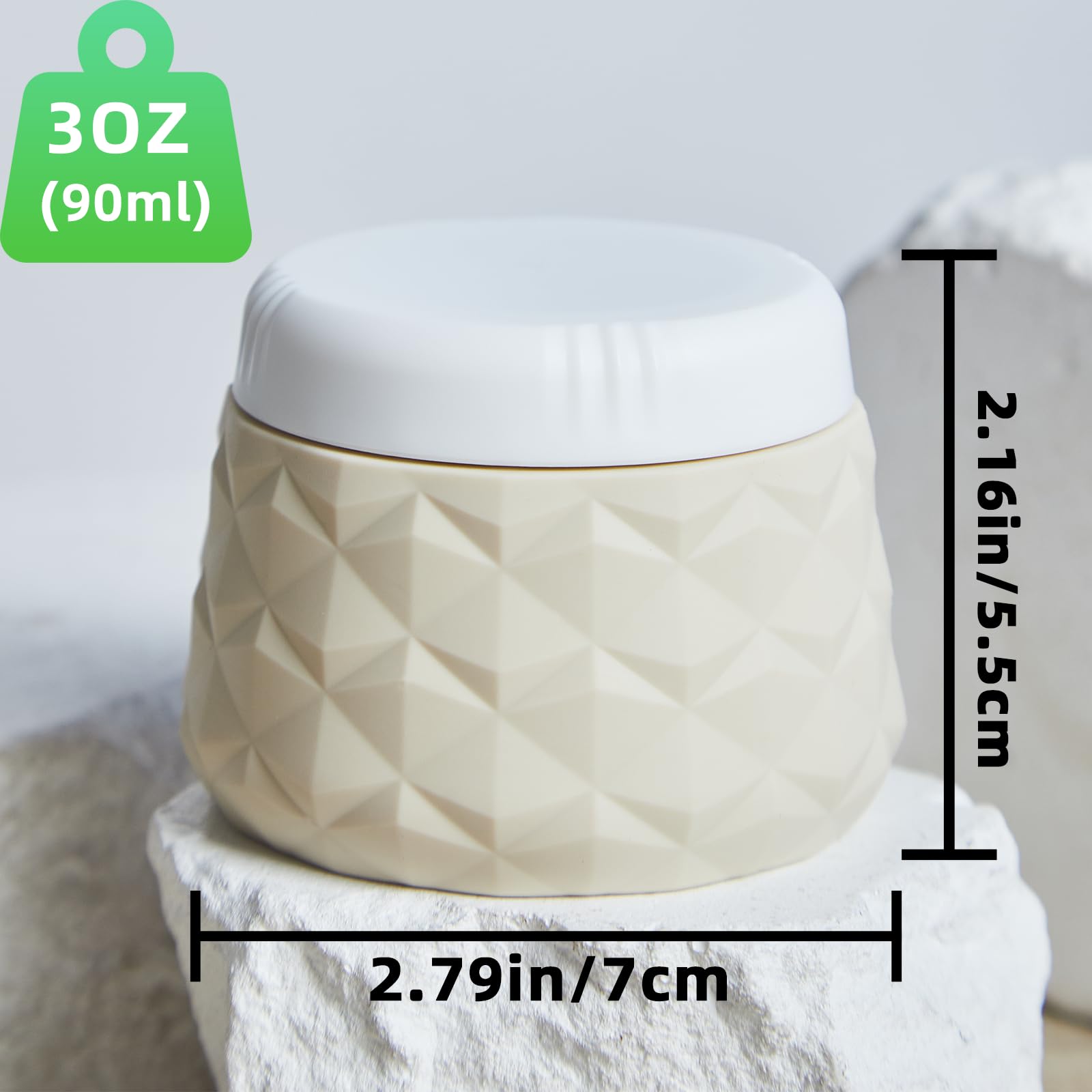 Silevoler Travel Size Containers for Toiletries, 1.7oz TSA Approved Travel Size Toiletries Silicone Cosmetic Cream Jars, Leak-Proof Refillable Containers W/Clear Bag (CREAM, 3OZ)