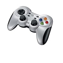 Logitech F710 Wireless Gamepad, 2.4 GHz Wireless con Nano-ricevitore USB, Controller Dual Vibration Feedback, 4 switch D-Pad, PC, Grigio, Nero