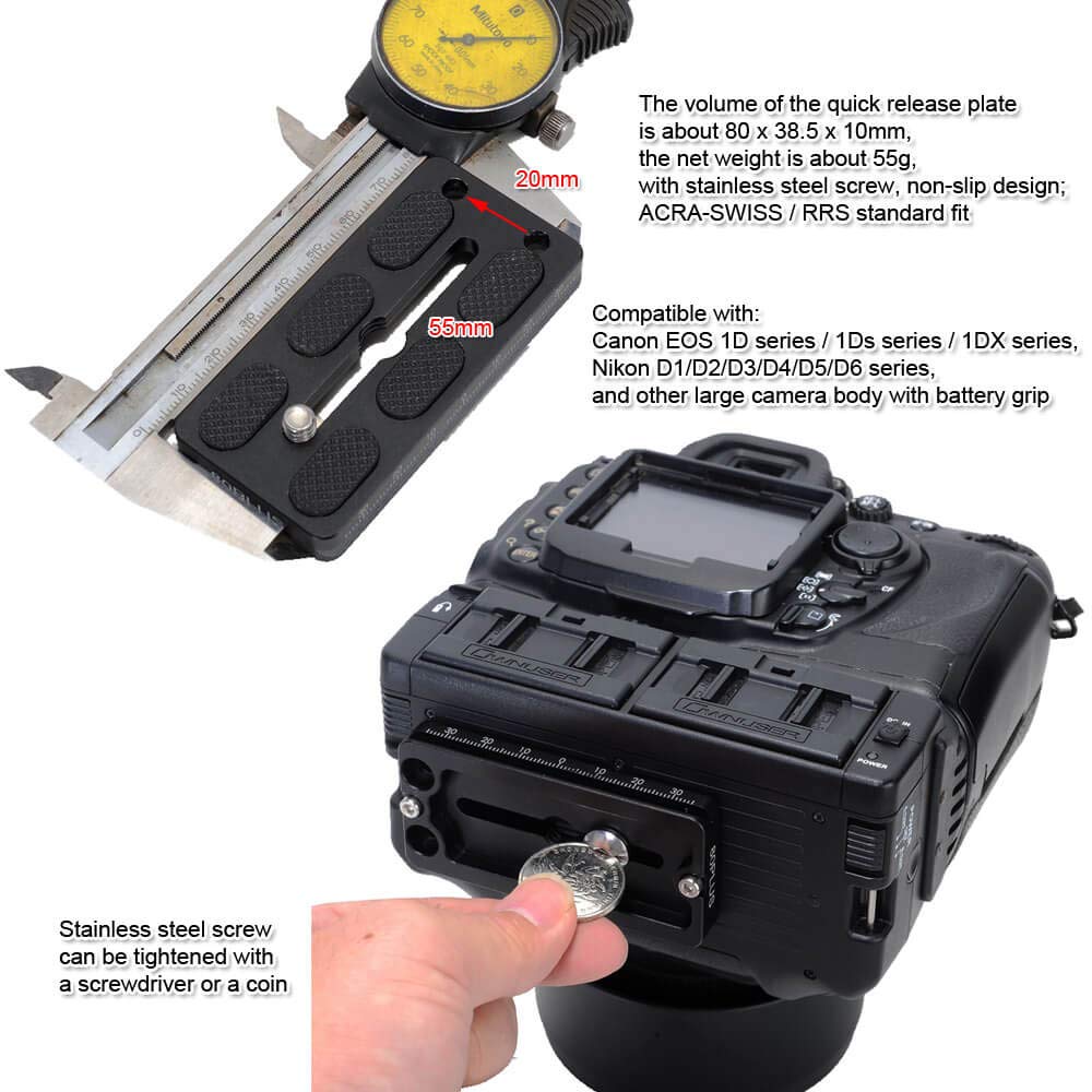 Amazon | iShoot 80mm金属バッテリーグリップ付き大型カメラボディ用 