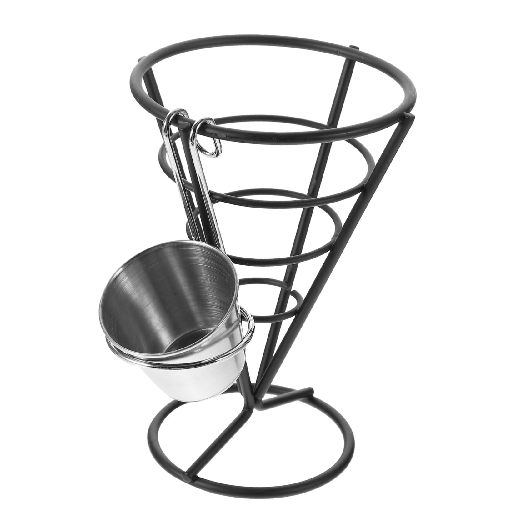 Garneck 1 Set Stand Black Stainless Stainless Steel Restaurant Tableware French Fries Rack