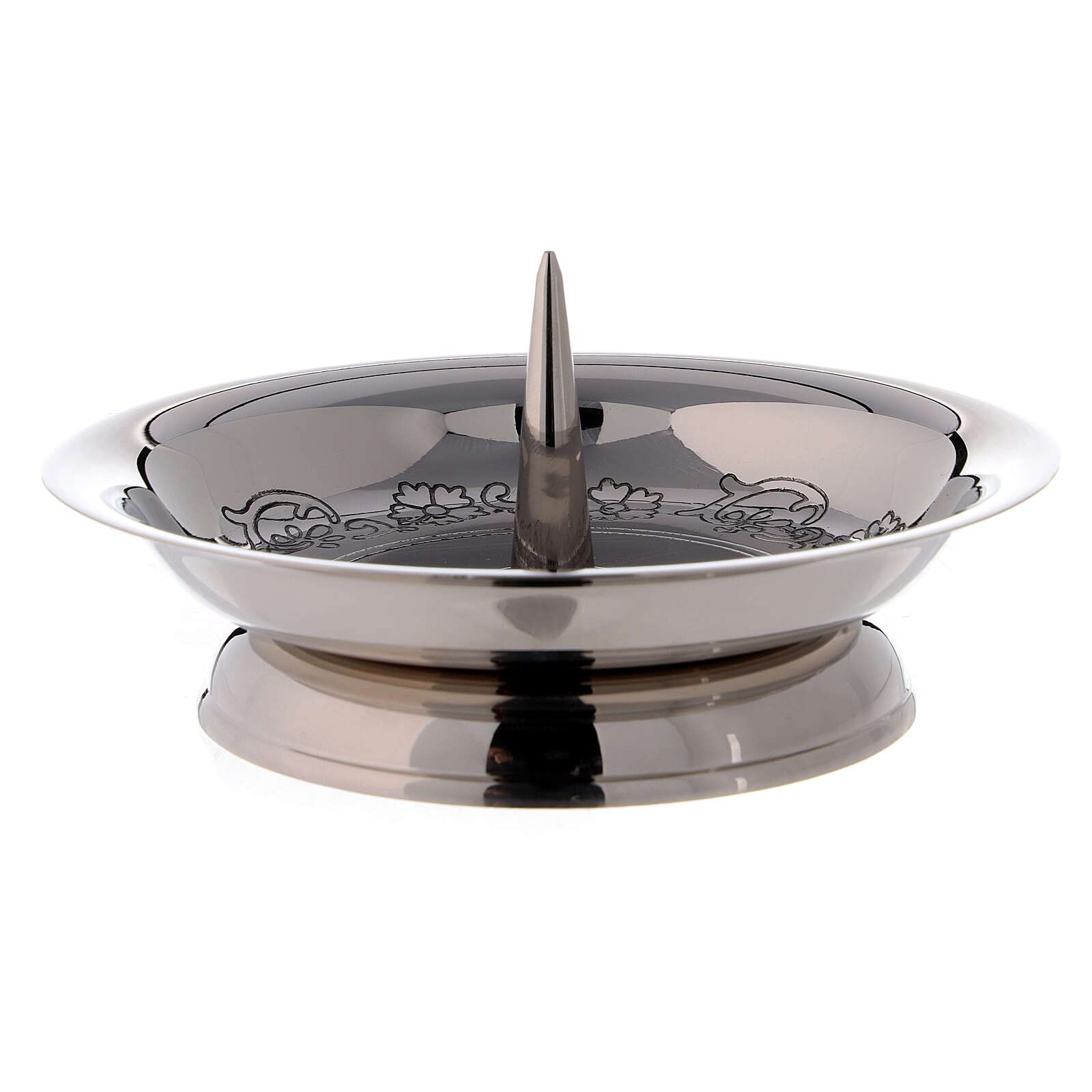 Candleholder with jag in Nickel-Plated Brass 14 cm