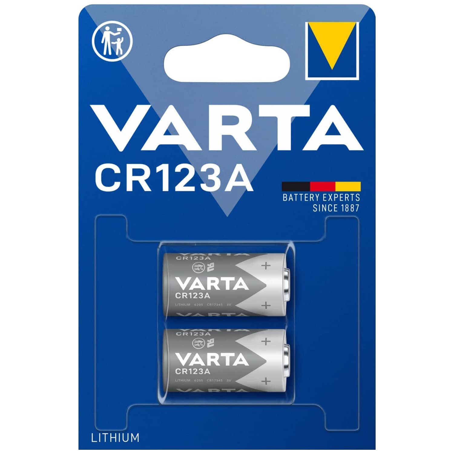 VARTA Piles CR123A, lot de 2, 3V, piles spéciales pour petits appareils électroniques, longue durée de vie, hautes performances