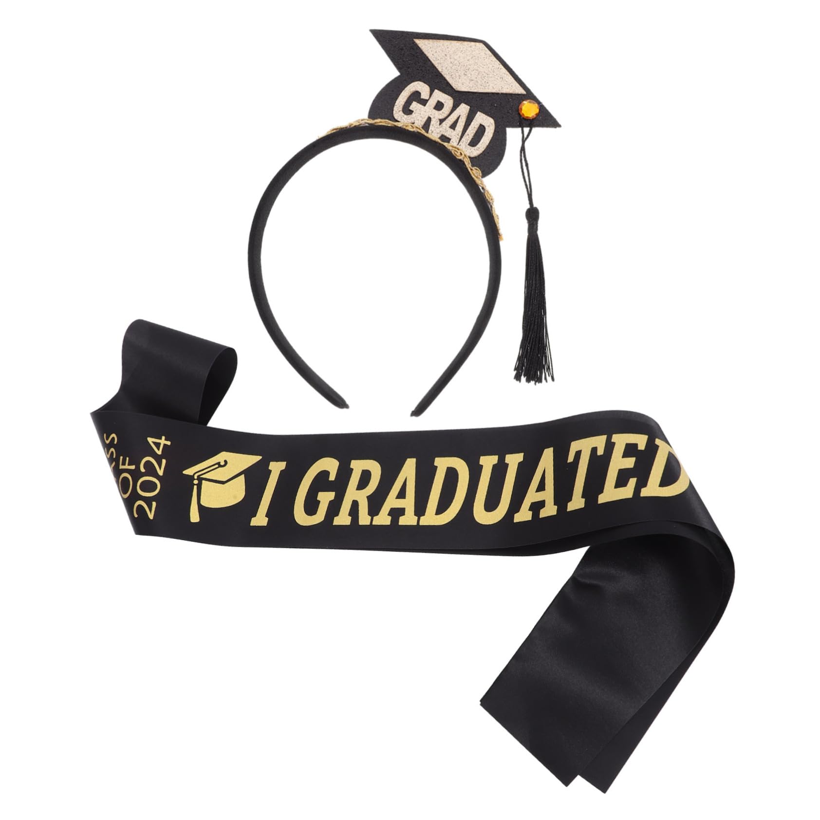 PRETYZOOM 5 Set tracolla festa di laurea regali di laurea di Accessori per di Cinghia di nera fasce di graduazione fascia fasce per la Filatura