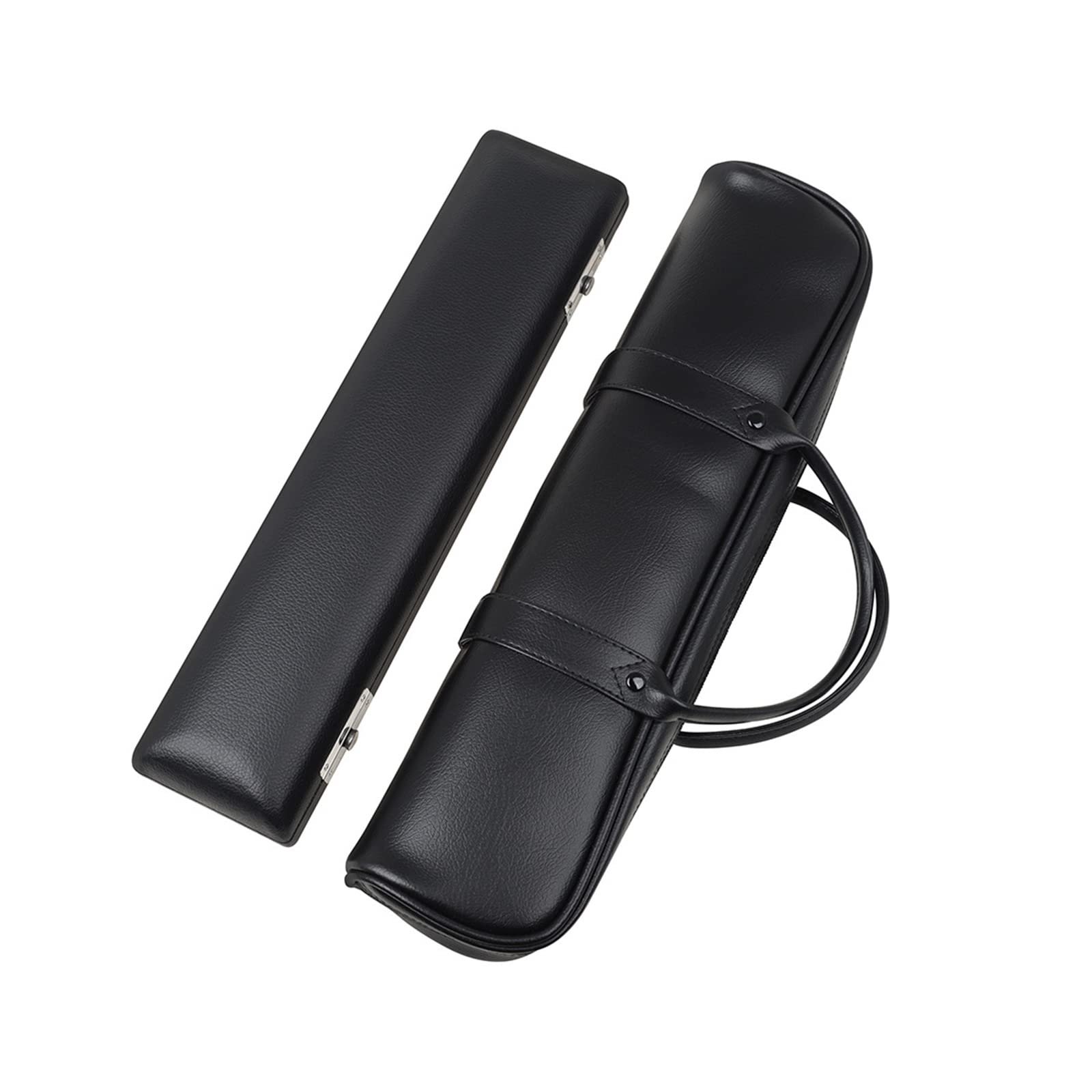 KANGQL Flute for Case, Durable PU Leather Flute for Case Double Handle Flute Carrying Handbag for 16 Holes Flute Black Waterproof Zipper Flute