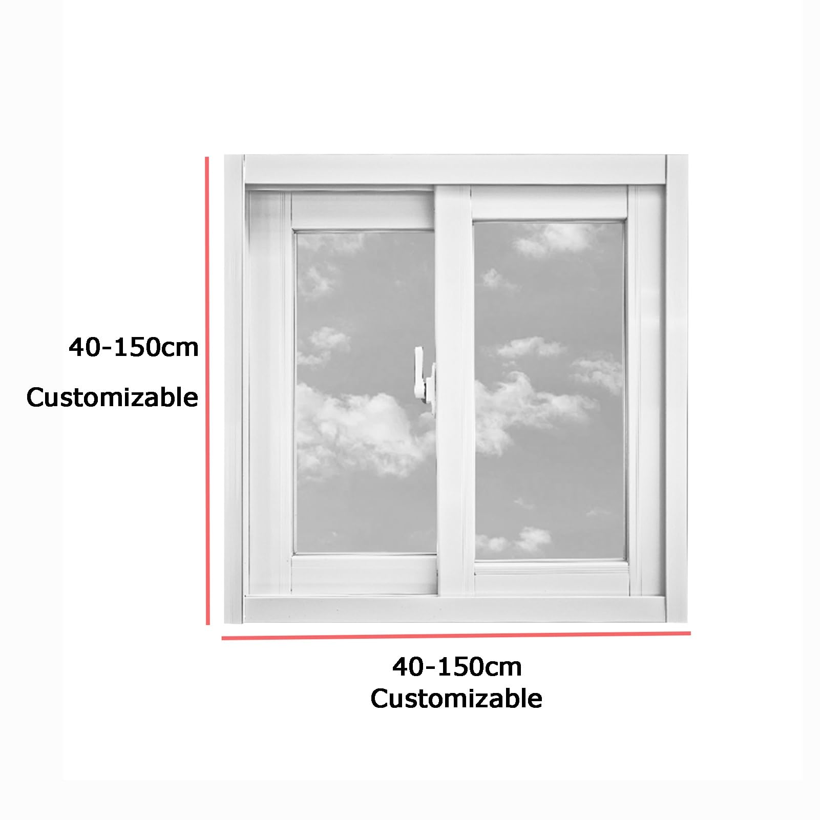 Ventana corrediza de aluminio para sótano y baño, 90 x 100 cm, diseño de travesaño de ventilación transparente, montaje empotrado, ventana horizontal pequeña, duradera y elegante solución de mejora