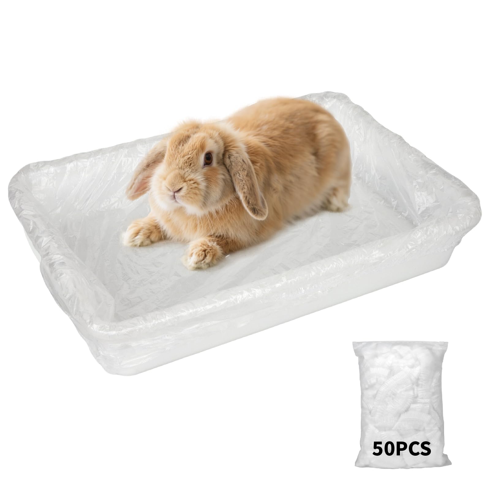 Small Animal Bedding & Litter,50 pcs Disposable Rabbit Cage Liner Bags 3s Quick Clean for Bunny Cat Guinea Pig Ferret Chinchilla