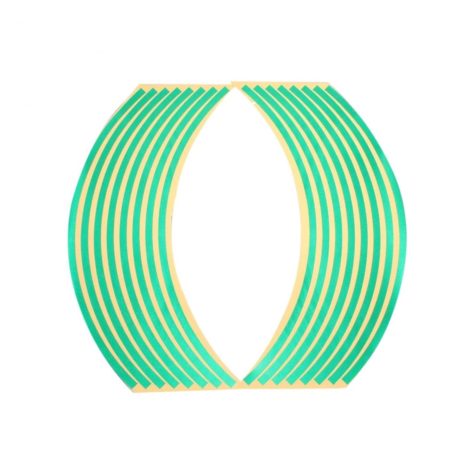 Hub Decals Rim 16Pcs 10/12/18inch Motorcycle Wheel Rim Reflective Stickers Safety Moto Bicycle Decal Stripe Tape(18 inch Green)