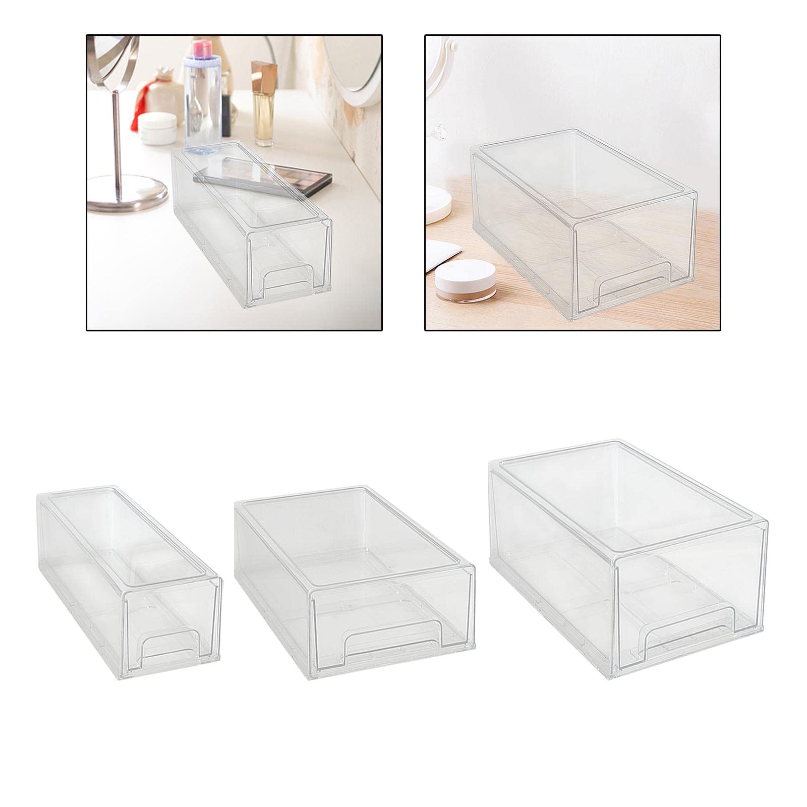 LOOM TREE® Cosmetic Organiser Case Multifunctional Transparent Desktop Drawer Organizer Medium | Household Supplies & Cleaning | Home Organization | Storage Boxes 4