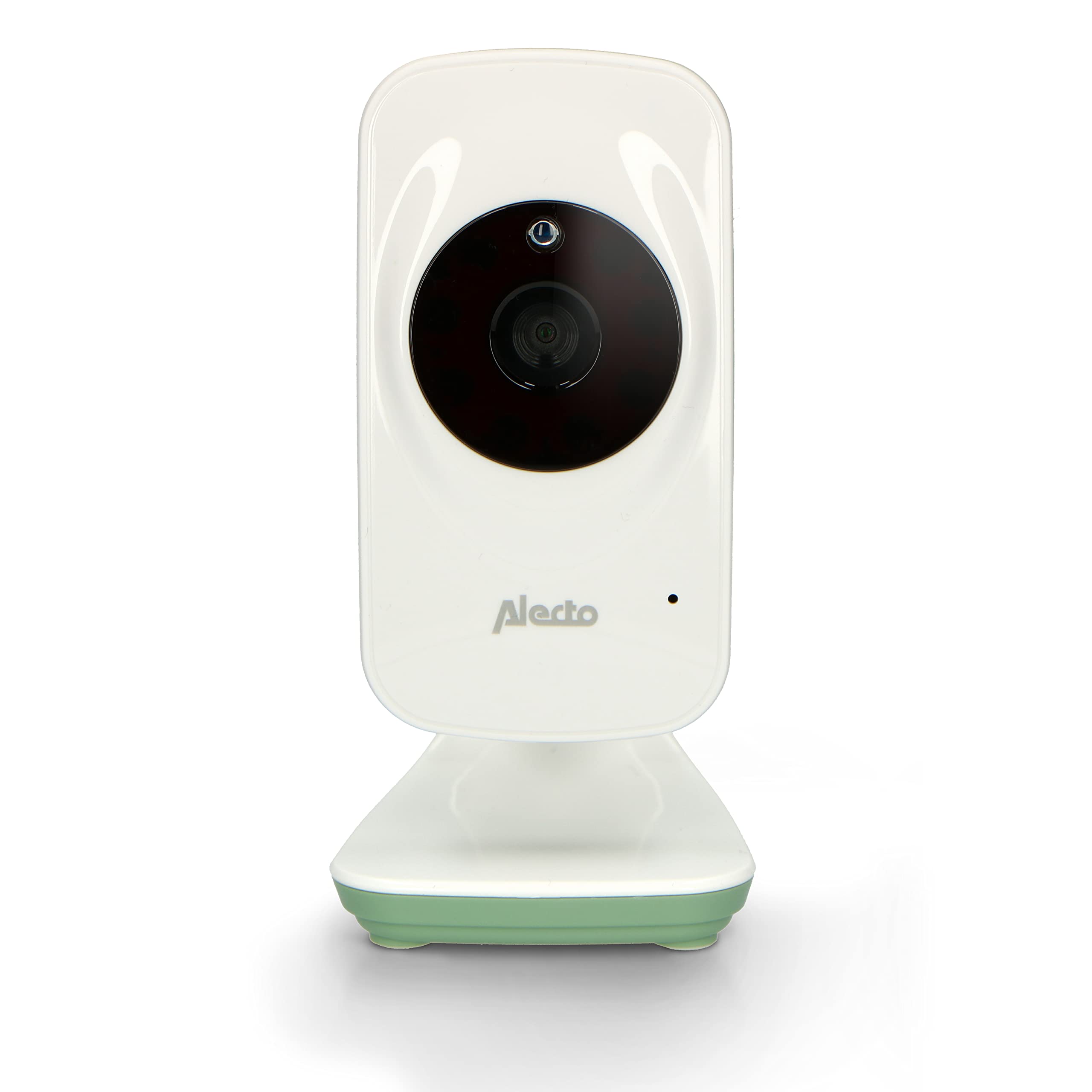 Alecto DVM135 - Baby monitor con telecamera, display a colori da 3,5", unità genitore mobile ricaricabile, funzione talk-back, 8 ninne nanne, bianco