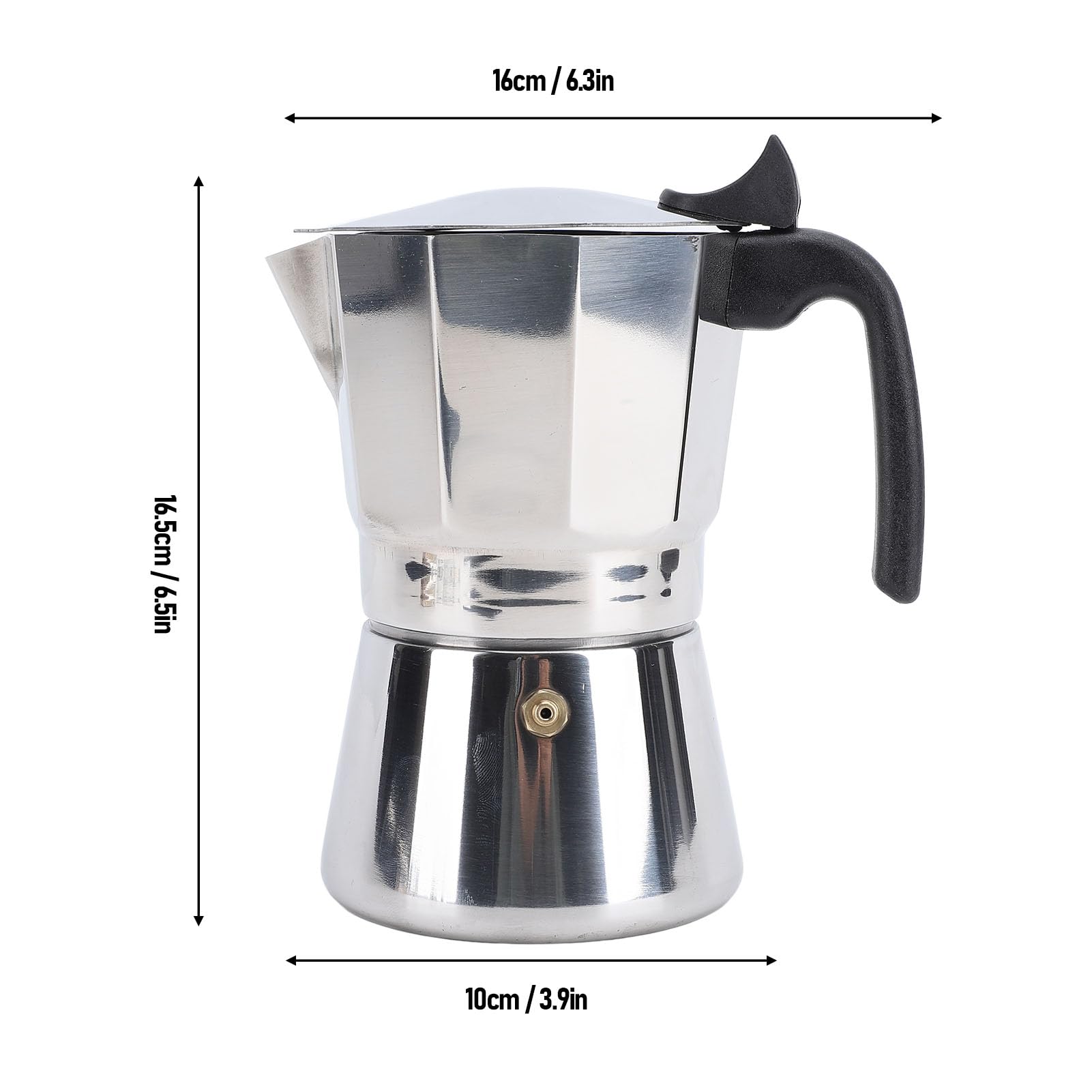 induzione, Classica caffettiera, maraino da Cucina in Acciaio Inossidabile Ottagonale distribuzione a Calore Coffee produttrice di caffè in Argento (300 ml)