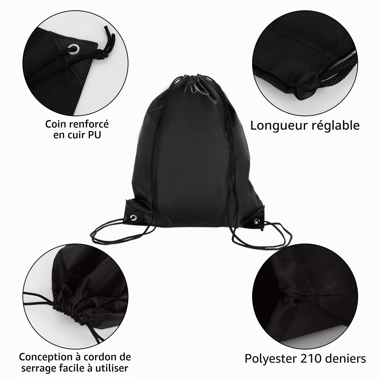 DAJAVE Lot de 20 Sac à dos Sport Gym Sack Sport Gymnastique Natation Sac Cordon de Sport Imperméable Voyage Chaussures école maternelle Adultes et Enfants