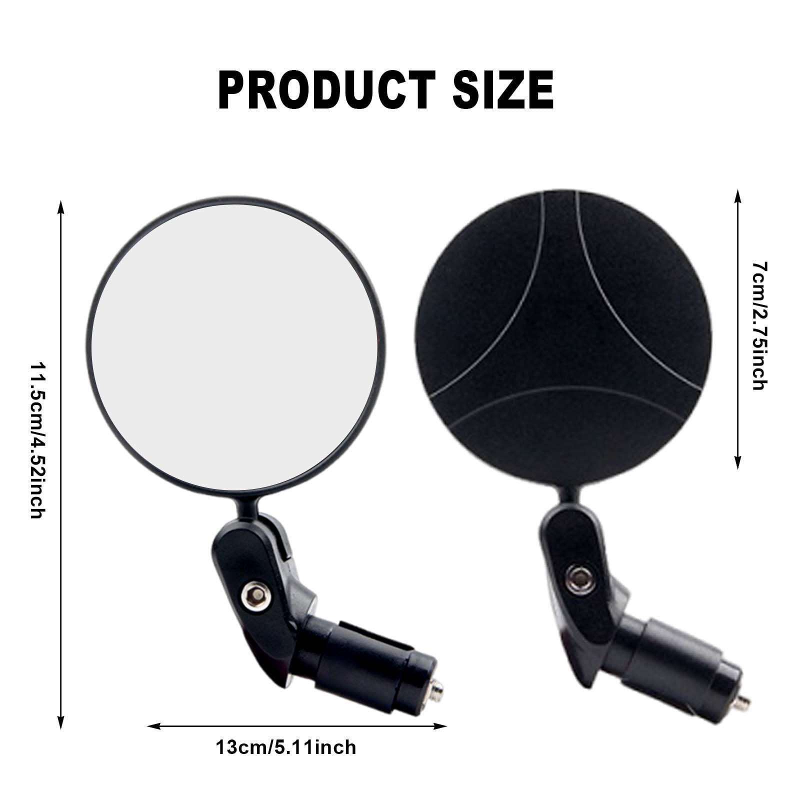 2 Pezzi Specchietto Retrovisore per Bicicletta, Specchietti Bici, 360°HD Regolabile Rotazione Ciclismo Retrovisori Universale, Specchio Convesso, per Mountain Bike Ciclismo Bici, (18-22 mm)