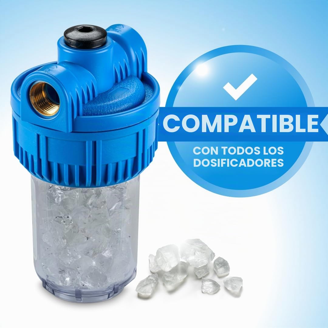 WK - Polifosfatos para caldera, carga universal de 1 bote de cristales de 1 kg para filtración de agua, actúa como antical y anticorrosivo