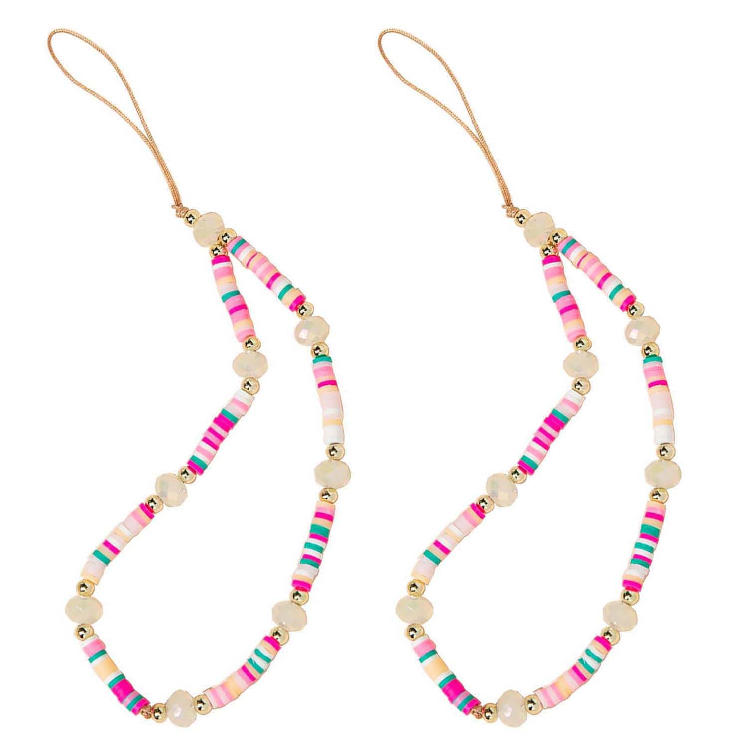 Staqlo Beaded Phone Charm Lanyard Camera Strap Fixed Beads Pearl Wristlet Chain