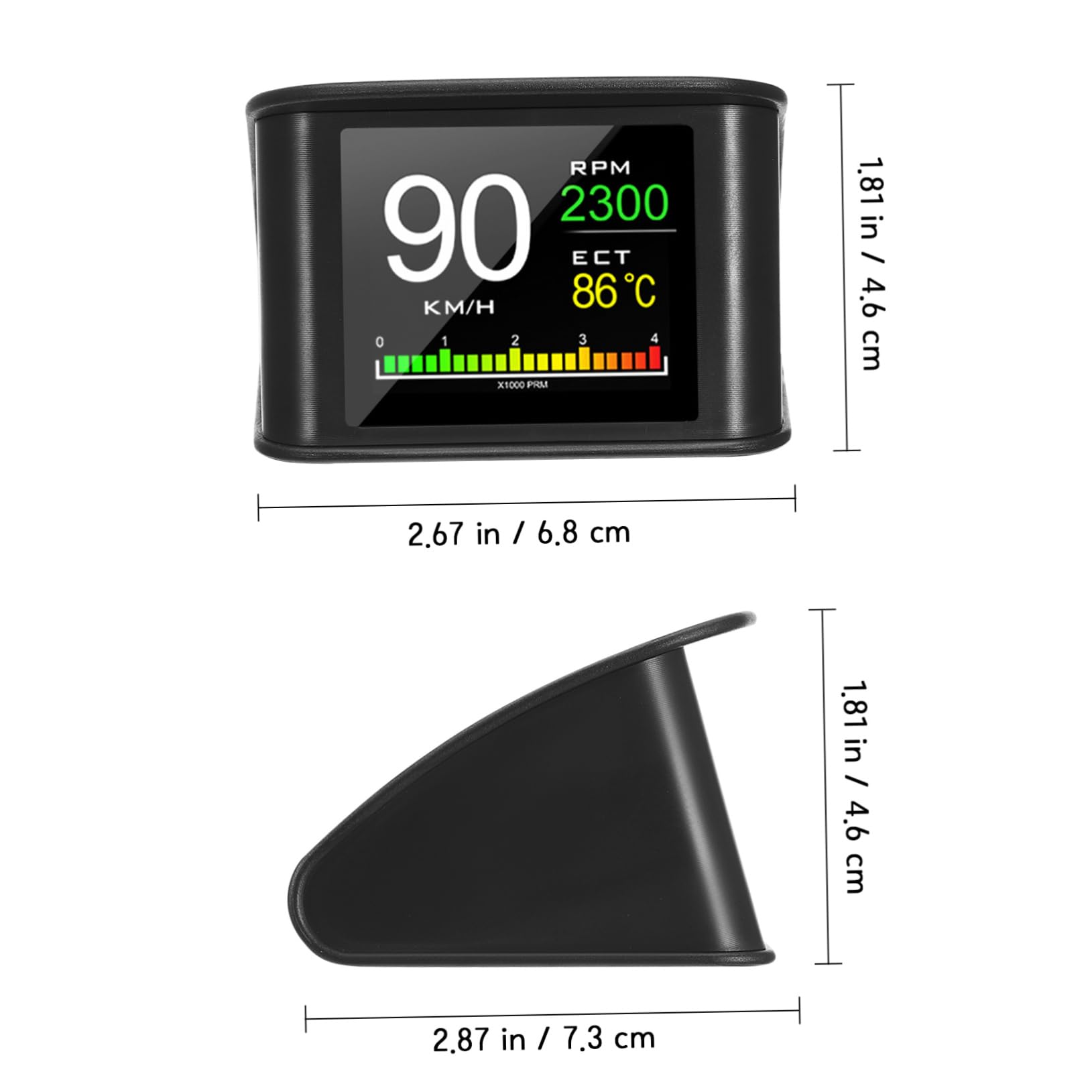Display Head-up Digitale per Auto in Abs e Pc, Monitor di Velocità | Navigazione e Informazioni di Guida, per Viaggi e Tragitti Lunghi, Portatile con Lcd