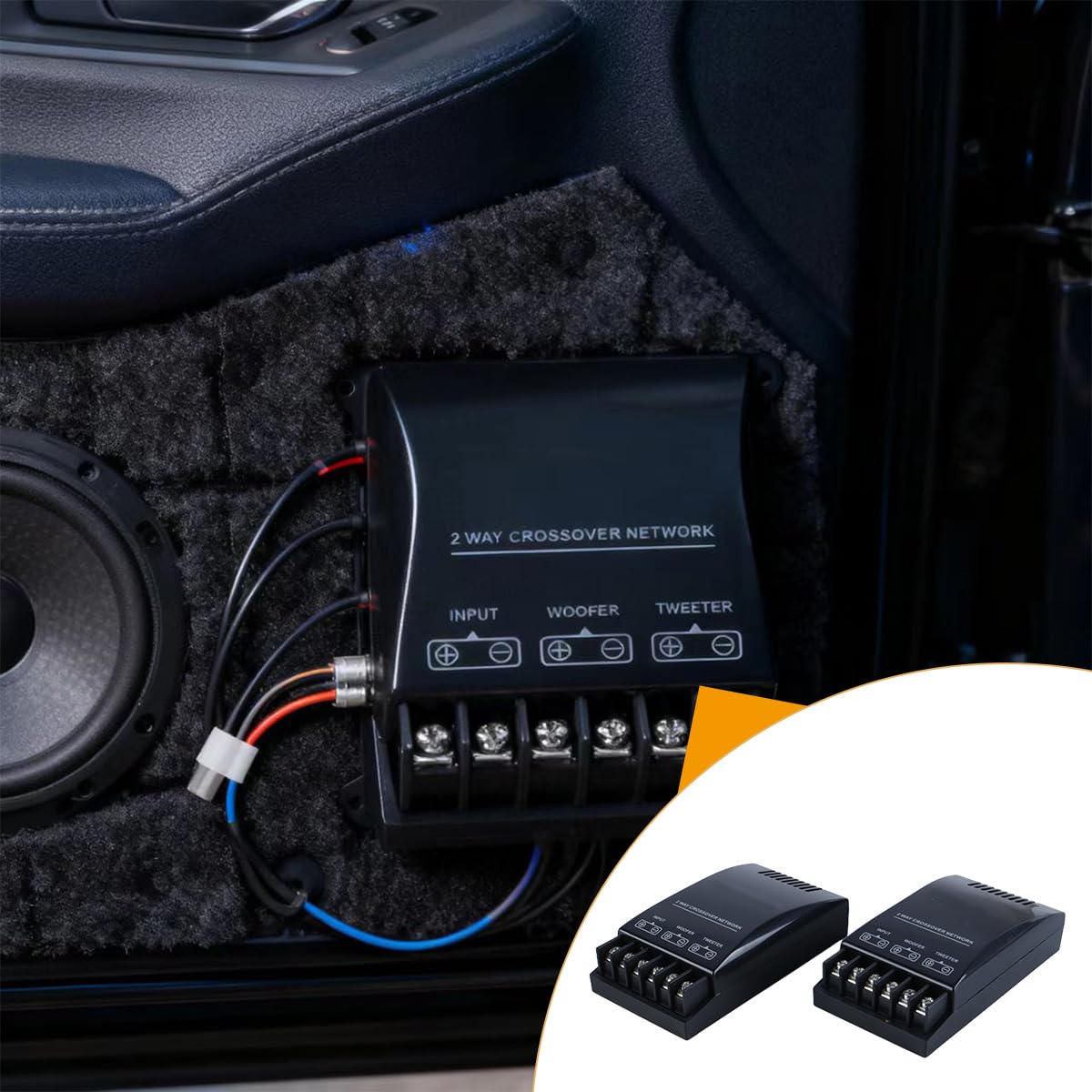 Lot de 2 filtres électroniques passifs pour voiture, outil d'amplification sonore