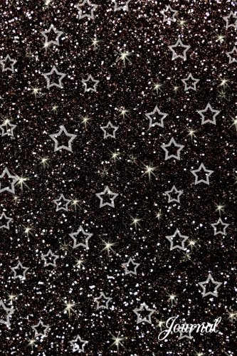 Journal: Faux black glitter stars notebook