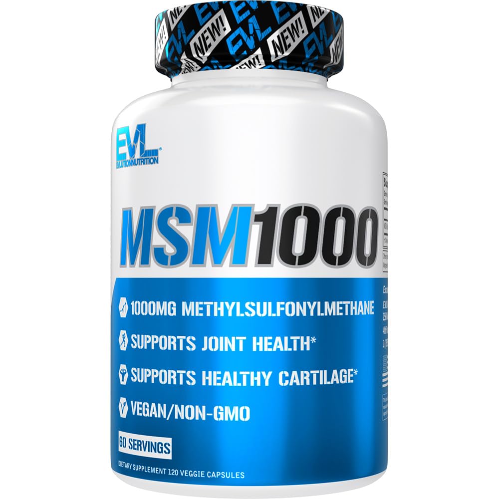 MSM 1000, 1,000 mg, 120 Veggie Capsules (500 mg per Capsule), EVLution Nutrition