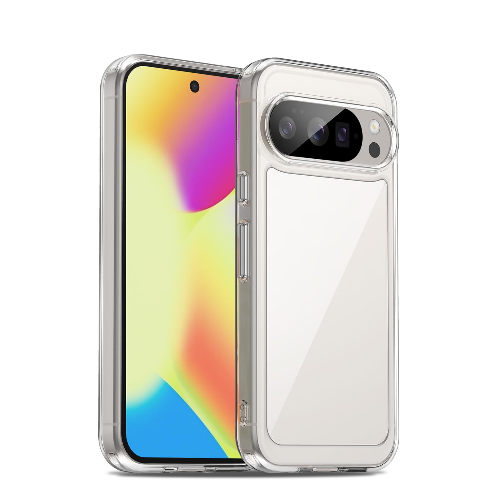 Google Pixel 10/Google Pixel 10 Pro Case, Shockproof Anti-Yellowing Anti-Scratch Hard PC Back Case Cover Ultra Thin TPU Transparent