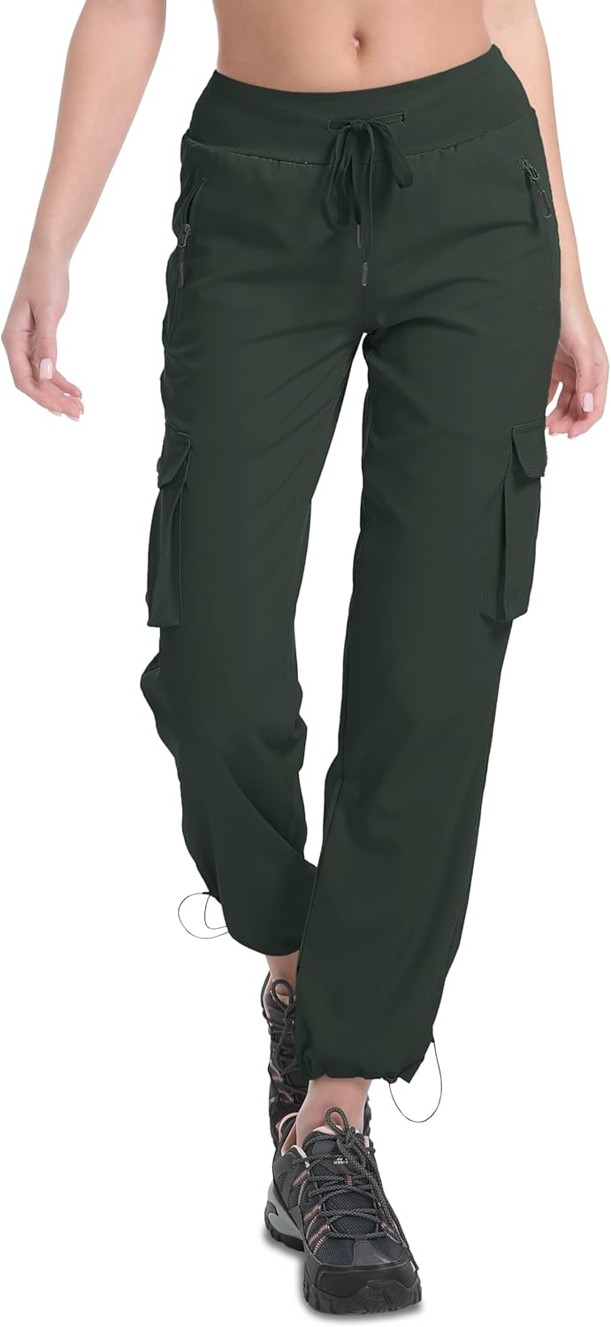 Women's Cargo Pants Lightweight Water Resistant Quick Dry Hiking Pants Travel Outdoor Work Joggers with 6 Pockets - Image 2