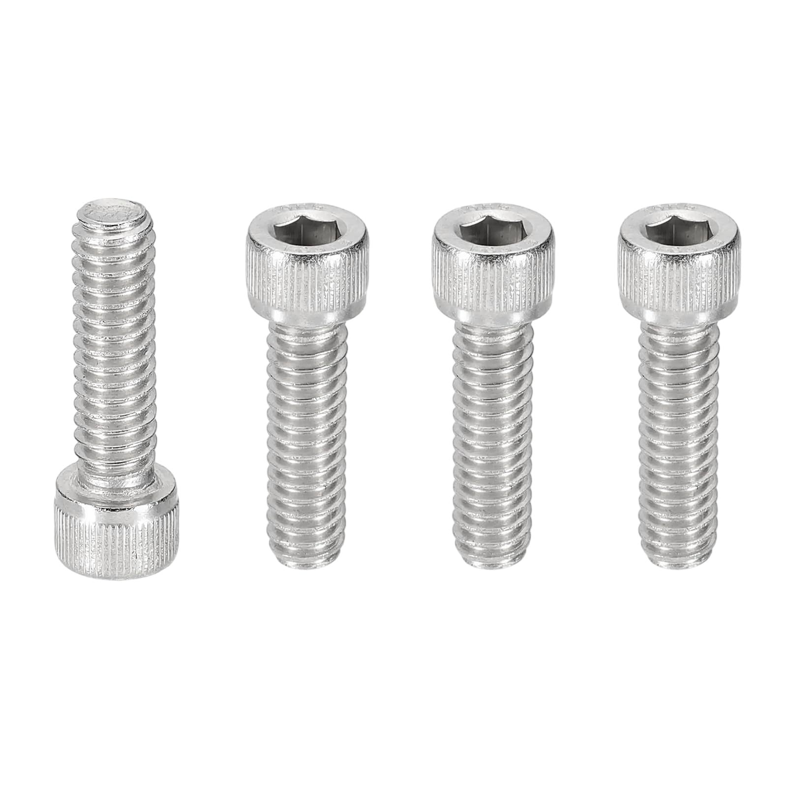 PATIKIL 1/4-20x7/8 Hex Socket Head Cap Screws Bolts, 20 Pcs 304 Stainless Steel Screws Bolts, Socket Hex Drive, Full Thread, Bright Finish
